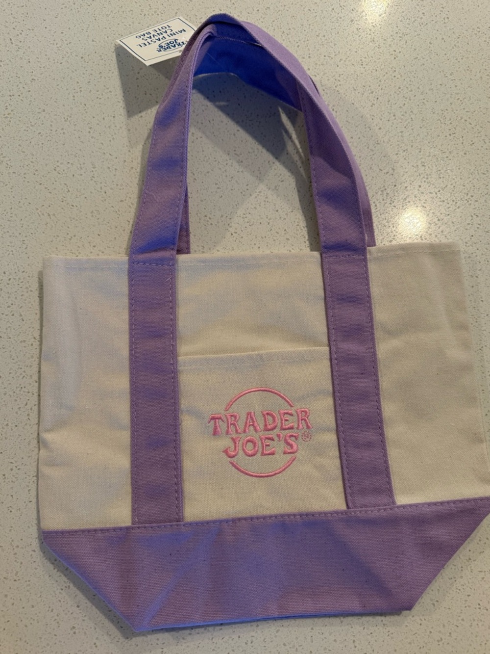 Traders Joes Mini Tote Purple - Picture 2 of 2